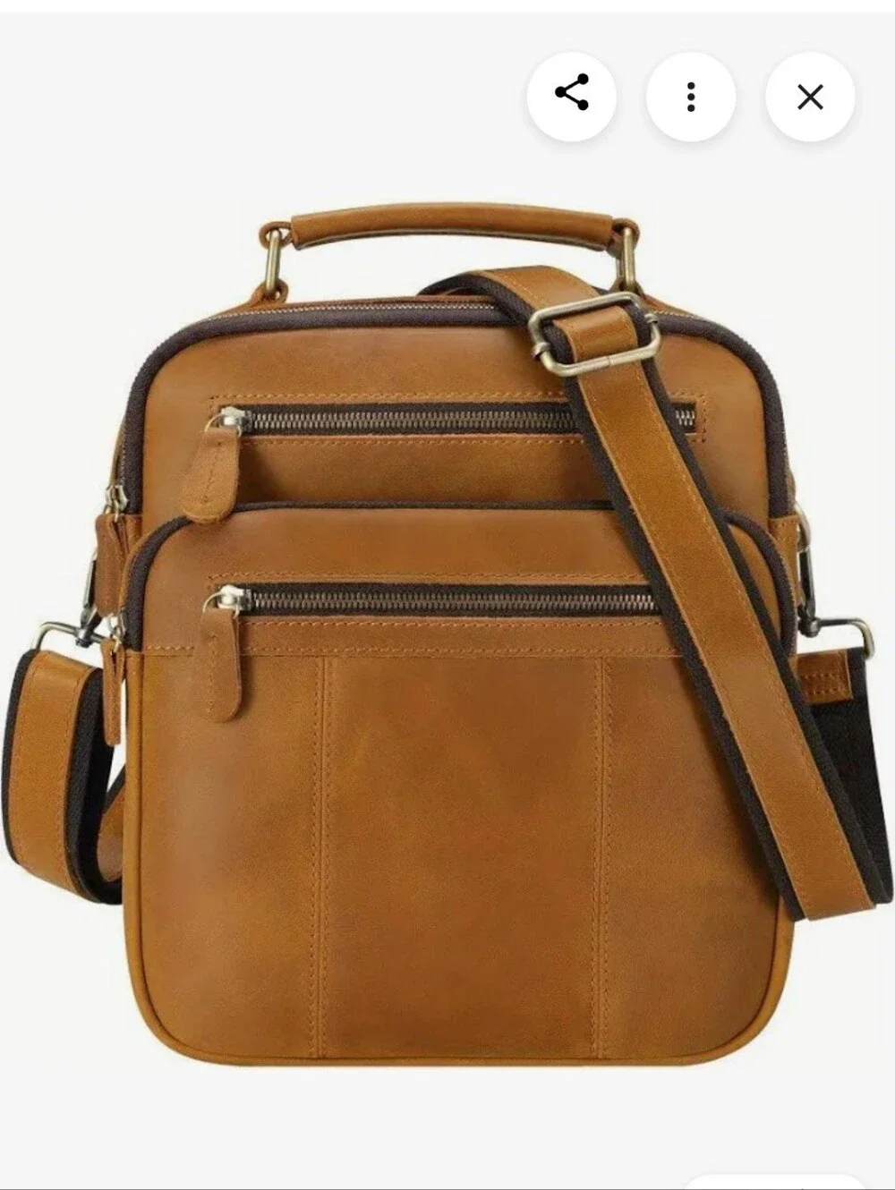 Jack & Chris Men's Compact Leather Crossbody Messanger Bag.